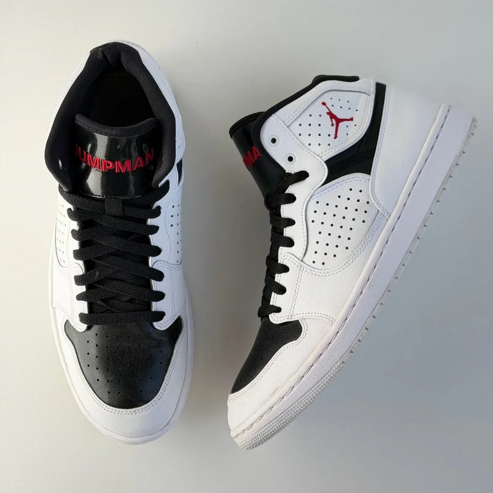 Jordan Access Basketball Shoes Mens 10 White Black Red Mid Top Retro Sneakers
